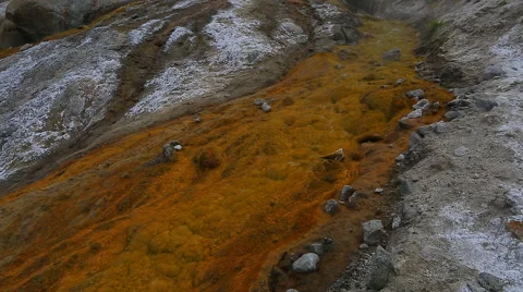 During the hot spring water Stock Footage 46353399