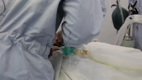 During medical surgery Stock Footage 154586296