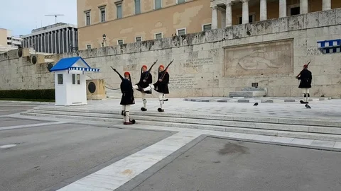 During the Process of Changing of the Guard in Athens, Greece Stock Footage 102614663