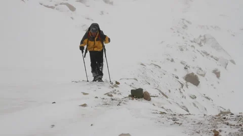 During a snow storm 2 Stock Footage 35544821