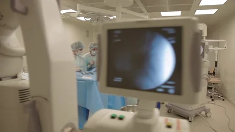 During a spine operation stadycam shot Stock Footage 80142509