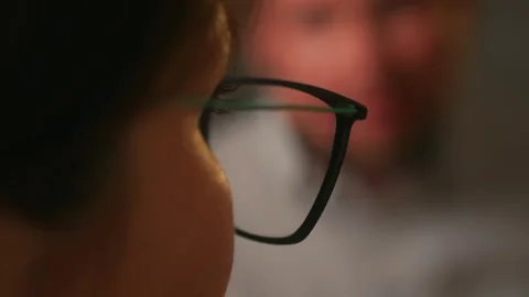 During therapy session while listening to patient discussing personal problems. Video stock 336179576