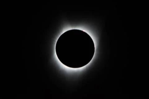 During the total solar eclipse, the Suns corona, only visible during the .. Fotos Stock