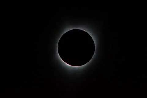 During the total solar eclipse, the Suns corona, only visible during the to.. Fotos Stock