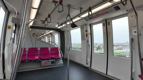 During the trip Inside the electric train cabin Stock Footage 264722245