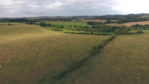 Durrington Walls 2016 'Superhenge' Dig, Drone Pan R to L, Stonehenge, HD Stock Footage 297219220