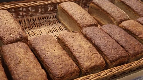 Durum wheat bread on the counter Stock Footage 285328192