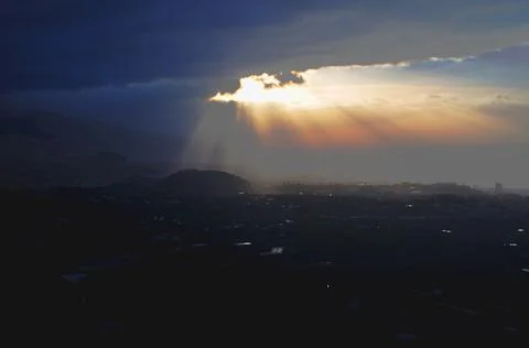 Dusk among the clouds Stock Photos