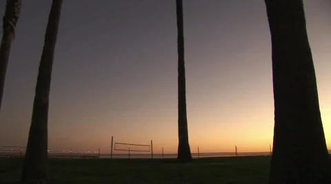 Dusk Beach Bicycle Surfer Stock Footage 112628