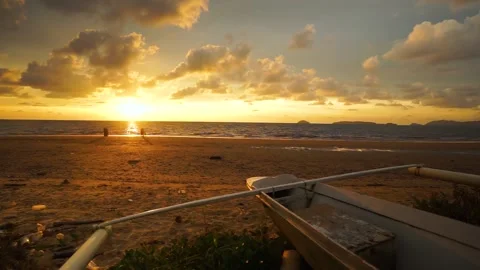 Dusk at the beach Stock Footage 209117340