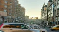 Dusk city traffic jam, street vehicles cars stuck time lapse HD Footage