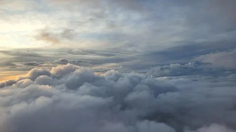 Dusk Cloud view from airplane Stock Photos