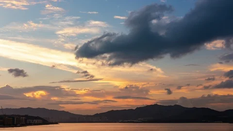 Dusk clouds sky - time lapse Stock Footage 94512542