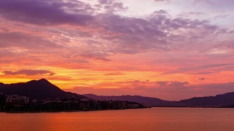 Dusk clouds sky - time lapse Stock Footage 95044495