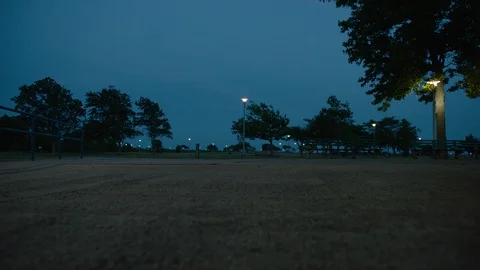 Dusk in coastal park Stock Footage 110063581
