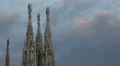 Dusk Day Architecture Landmark Duomo Milano Gothic Cathedral Church Milan Italy HD Footage