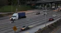 Dusk Downtown Los Angeles LA Highway, Commuters Work to Home Traffic Jam Freeway HD Footage