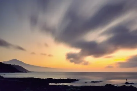 Dusk in the face of Teide Stock Photos