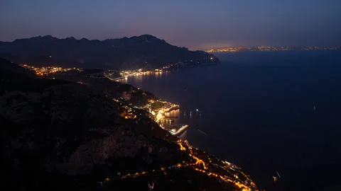 Dusk falling on the coast TIME LAPS Stock Footage 318072418