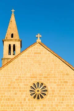 Dusk at the Franciscan monastery in Orebic Stock Photos