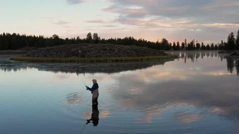 Dusk on the Henry's Fork Stock Footage 166973898