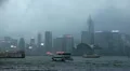 Dusk Hong Kong Skyline, Mansoon, Ship, Skyscrapers, Kowloon, Rainy, Twilight HD Footage