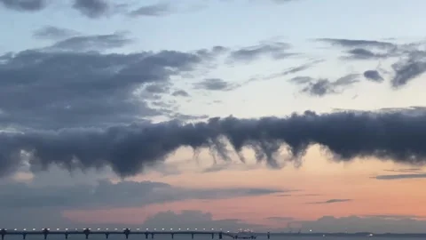 Dusk Horizon with a Striking Cloudscape Stock Footage 272279821
