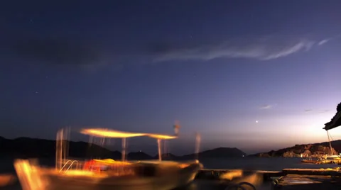 Dusk at the Island Pier Time Lapse Stock Footage 31876146