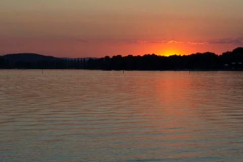 Dusk lake constance Stock Photos