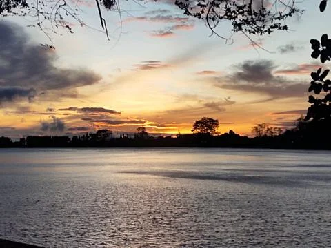 Dusk by the Lake Fotos de archivo