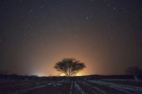 Dusk landscape in Namibia Stock Photos
