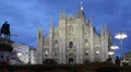Dusk Light Night People Crowds Walking Passing Milan Duomo Square Commuters Busy HD Footage