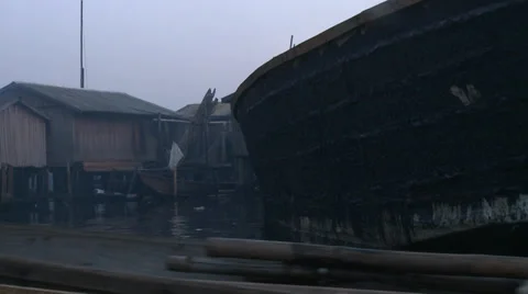 Dusk in Makoko Stock Footage 38482323