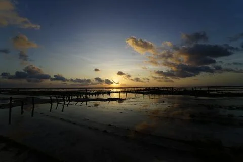 Dusk on Nembrala beach Stock Photos