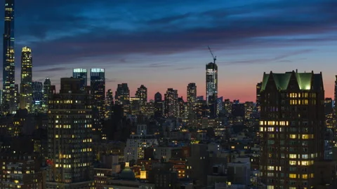 Dusk to Night Cityscape Timelapse Video stock 273339673