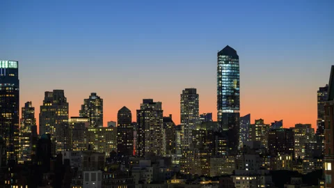 Dusk to Night Cityscape Timelapse Stock Footage 289686144