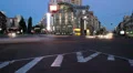 Dusk to night timelapse of cars on city square crossroad HD Footage