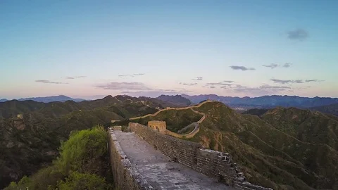 From dusk to Night View Great Wall of China (4K,Time-lapse) Stock Footage 83079141