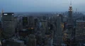 Dusk NYC Cityscape, Aerial View of Empire State Building, Midtown Manhattan HD Footage