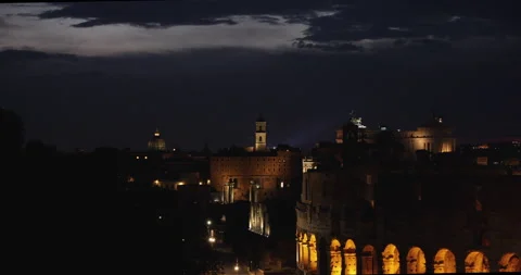 Dusk over ancient Rome Stock Footage 156049695