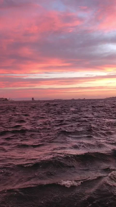 The dusk over the Bosphorus, Istanbul Stock Footage 233097597