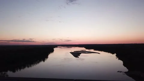 Dusk over the MIssouri River Stock Footage 224958704