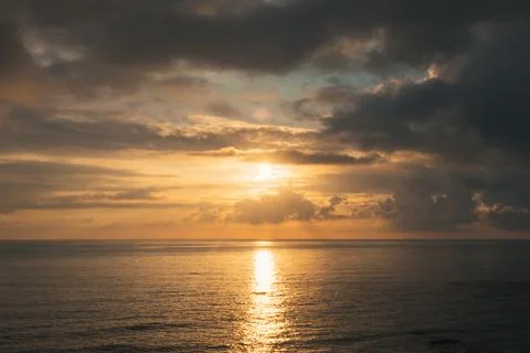Dusk over the ocean Stock Photos
