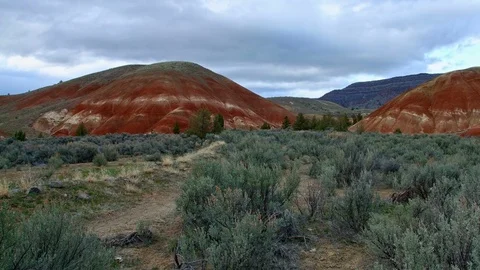 Dusk painted hills clouds and sagebrush colorful earth 1 Spring Sutton Mountain Stock Footage 81655900