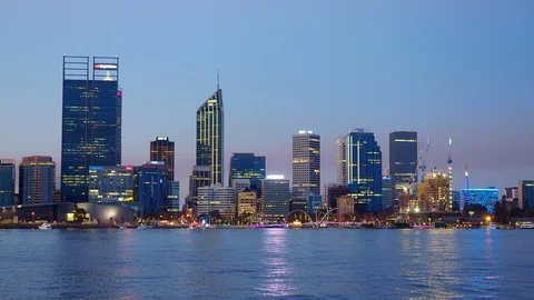 Dusk at Perth Video stock 89414195