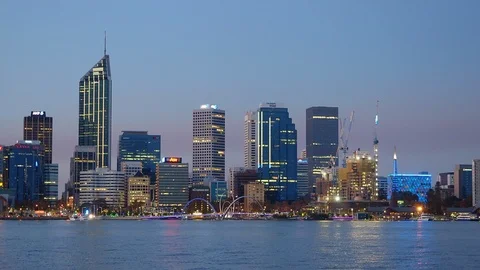 Dusk at Perth Stock Footage 89418128