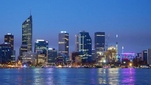 Dusk at Perth Stock Footage 89432399