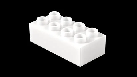 Dusk Plastic Lego Block Isolated on a Black Background. Stock Illustration