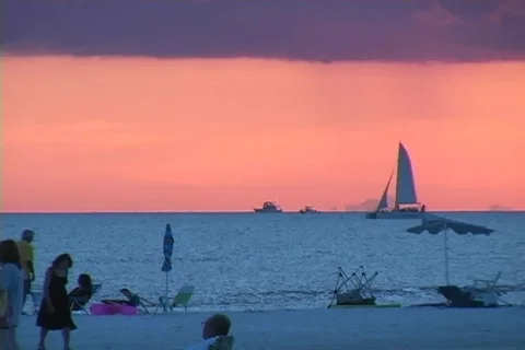 Dusk-Sailboat Stock Footage 95215