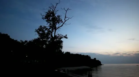 Dusk at sea Stock Footage 12566586